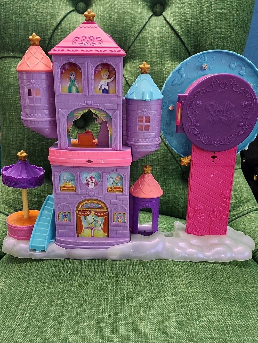 Polly Pocket Purple Princess Castle Playset - Pink & Blue Accent